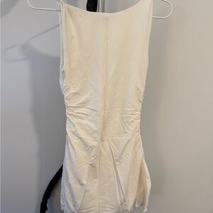 Oh Polly White Cream Ruched Sleeveless Blouse